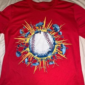 Boys Red tek gear baseball tee